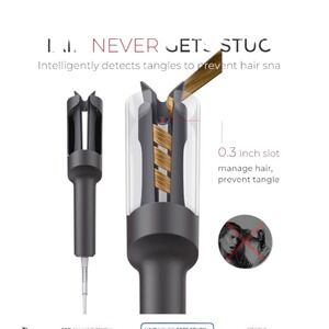 NWOB TYMO Rotating Automatic Curling Iron Electric Hair Styling Device Silver